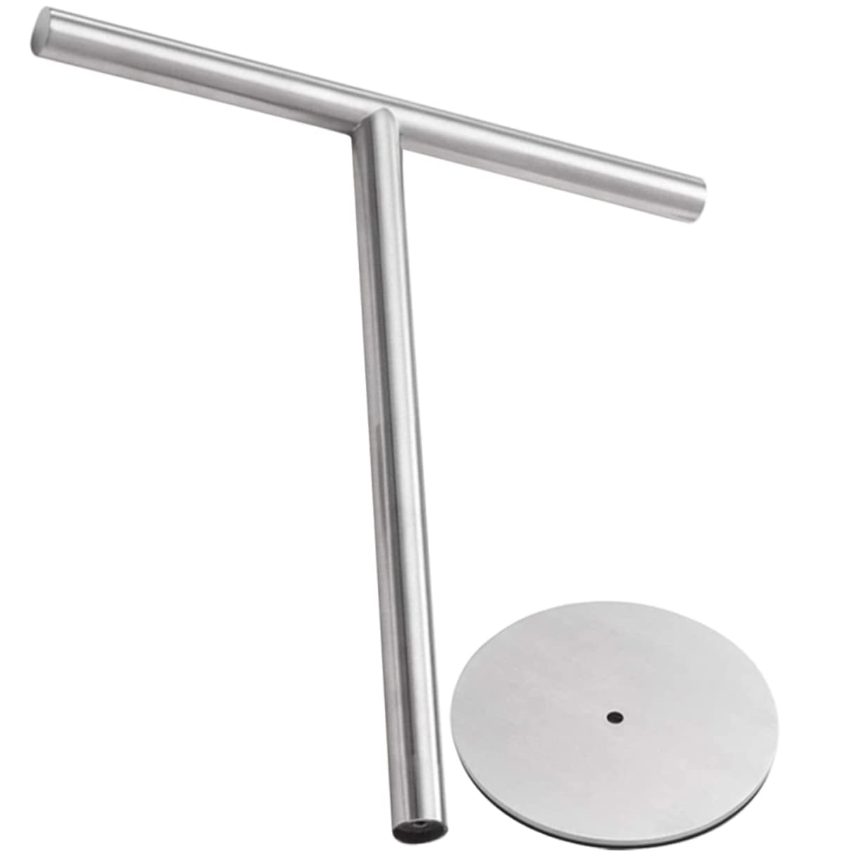Ipetboom Stainless Steel Towel Rack with Weighted Base Shape Vertical Bathroom Towel Stand for Countertop Stable Space Saving