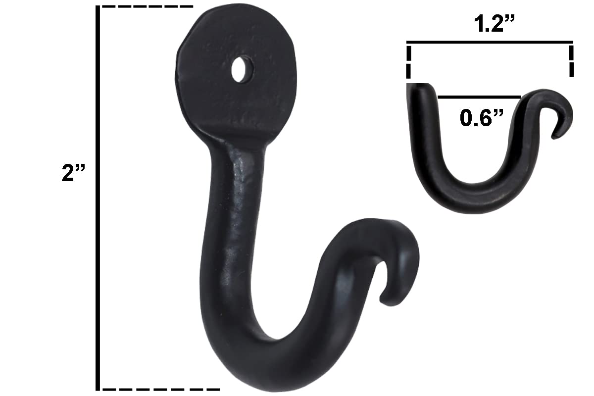 The Metal Magician Pack of 20 Large Penny Single Robe Hook 2 Inch Iron Blacksmith Key Holder Towel, Handbags, Hat Hanging Perfect for Bathroom, Kitchen, Living Room