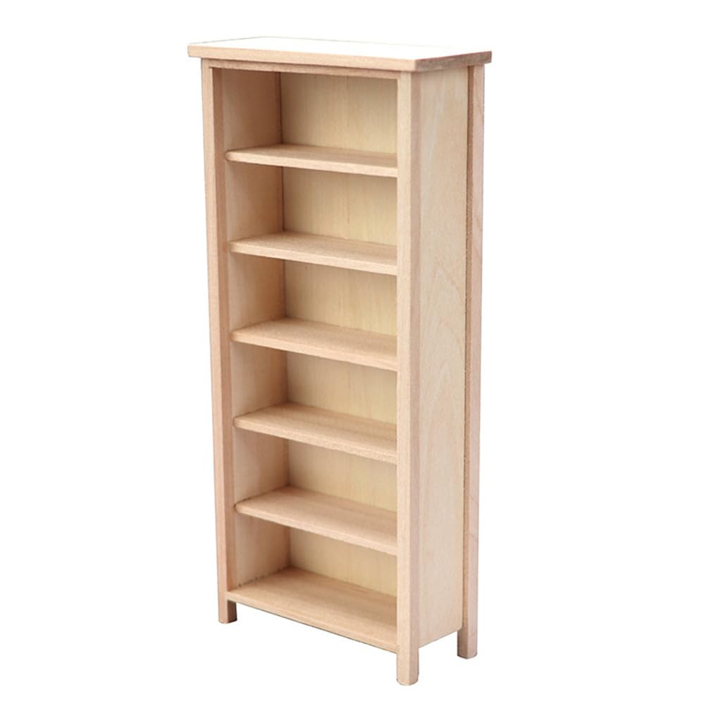 Homoyoyo Doll House Model Doll Storage Cabinet 1 12 Scale Wooden Bookshelf Miniature Wood Furniture Wood Decor Mini Furniture Doll House Furniture Small Wooden Bookshelf Mini House Supply (Pack of 2)