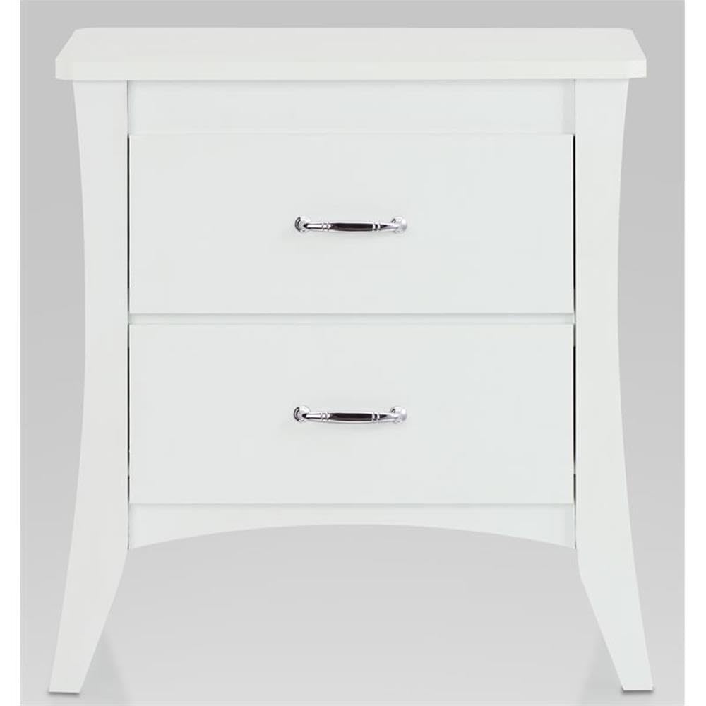 Acme Babb Wooden Rectangular Nightstand with 2 Drawers and Tapered Legs in White