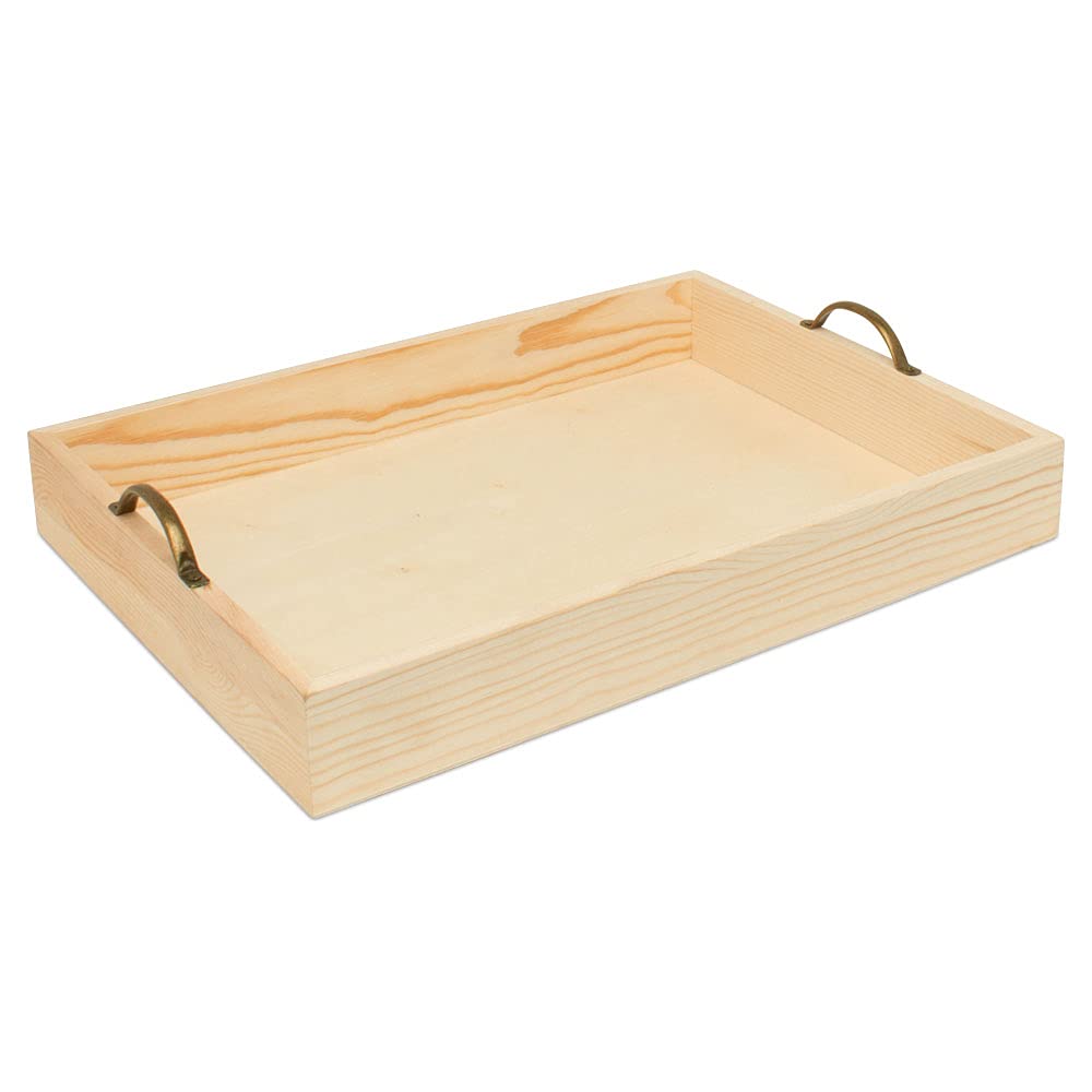 Unfinished Wood Nesting Serving Trays with Handles, Set of 3, Play Tray for Crafting, Resin, Organizing, & DIY Décor, by Woodpeckers