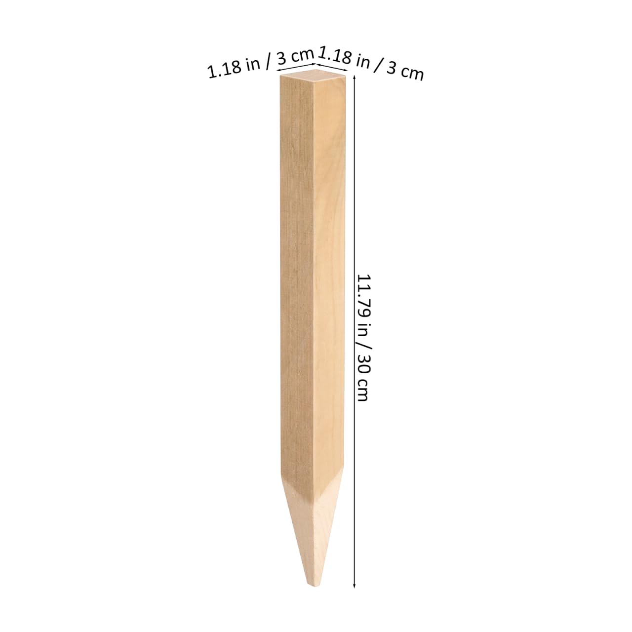 Yardwe 5Pcs Wooden Garden Stakes, 12 Inch Grade and Survey Stakes for Building and Lawn Fence Decoration, Garden Sign Posts for Plant Support and Outdoor Use