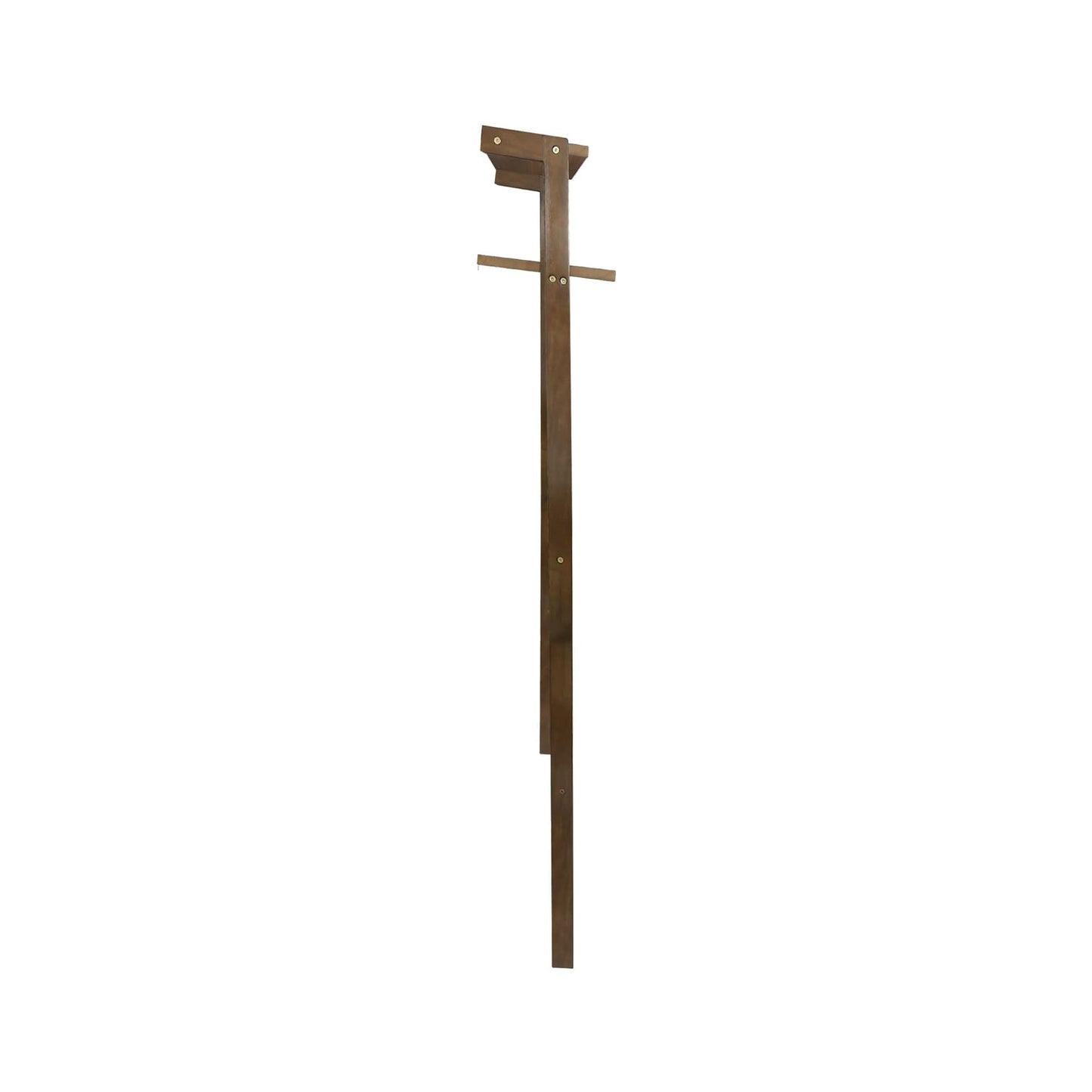 Space Saving 100% Solid Wood 6-Tier Blanket Ladder with Two Storage Shelves - Walnut