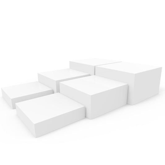 PecMuikee Buffet Risers, Food Risers for Buffet Table, Display Stand Shelf for Catering Dessert Collectibles Jewelry Figures Show, Acrylic Cube Display Nesting Risers with Hollow Bottoms 6PCS