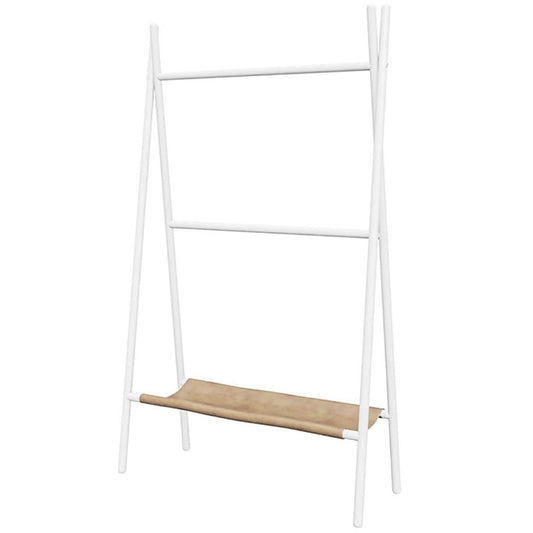 BIOMICE Floor Towel Rack 2-Tier Towel Rack with Shelf Metal Towel Stand Free Standing Towel Holder for Bathroom Freestanding Towel Racks(White)