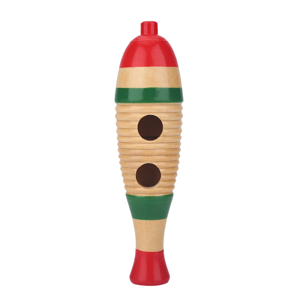 Bnineteenteam Fish-Shaped Wooden Guiro Percussion Instrument with Scraper