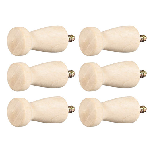 uxcell Wall Hooks Screw-On Solid Wood Hook Coat Hook Shaker Pegs Decorative Wall Mount Hook 22mmx48mm(DxL) No Paint, 6pcs