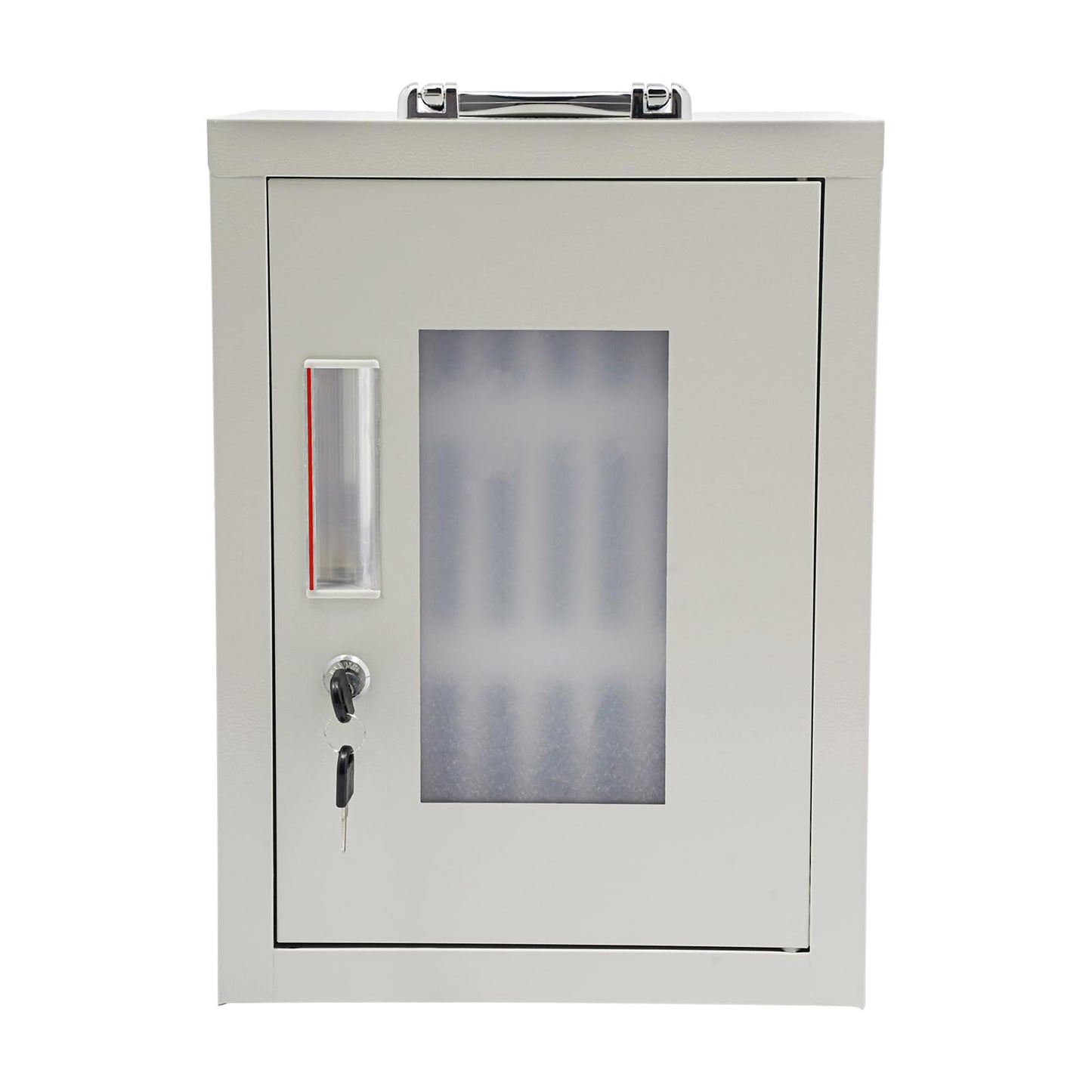 Eapmic Cell Phones Storage Cabinet Clear Cell Phone Locker Box for Pocket Cellphone Holder,Wall-Mounted&Freestanding with a Locked,Can be Carried by Hand for Office Classroom (24 Slots,Steel)