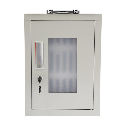 Eapmic Cell Phones Storage Cabinet Clear Cell Phone Locker Box for Pocket Cellphone Holder,Wall-Mounted&Freestanding with a Locked,Can be Carried by Hand for Office Classroom (24 Slots,Steel)