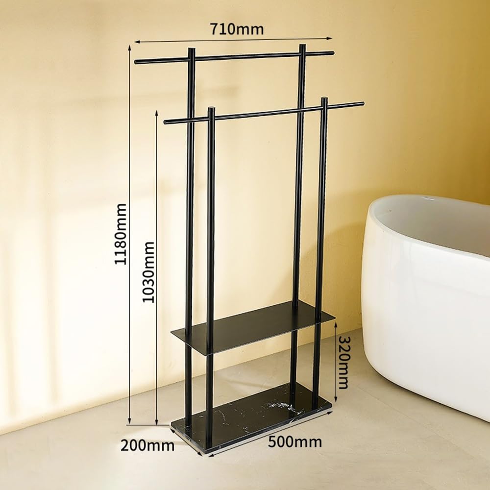Towel Rack Vertical Floor-Standing Marble Towel Rack Hotel Bathroom Storage Toilet Bar Free Standing Rail