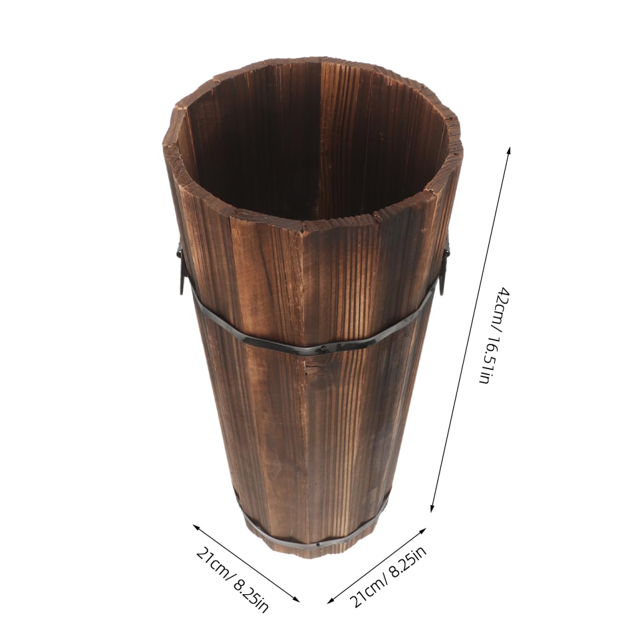 ABOOFAN Wood Umbrella Stand, 42cm Height, Freestanding Umbrella Storage Holder, Multi-Purpose Walking Stick Organizer for Hallway, Entryway, Office