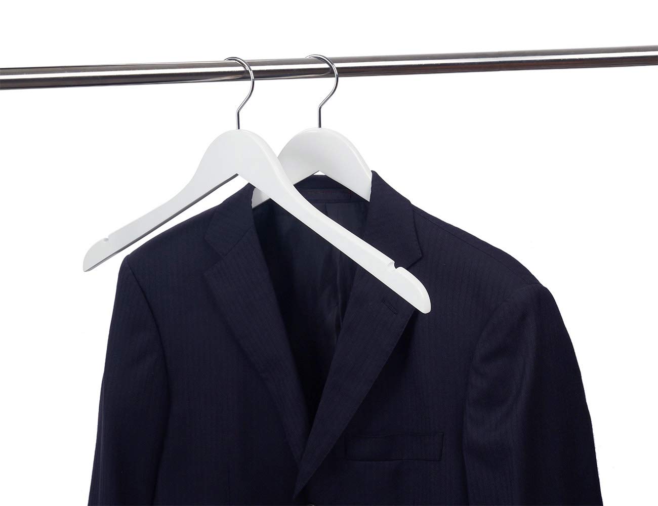 Nature Smile Wooden Coat Hangers Wood Shirt Dress Jacket Clothes Hangers with Extra Smooth Finish, 360 Degree Swivel Hook(10pcs White)