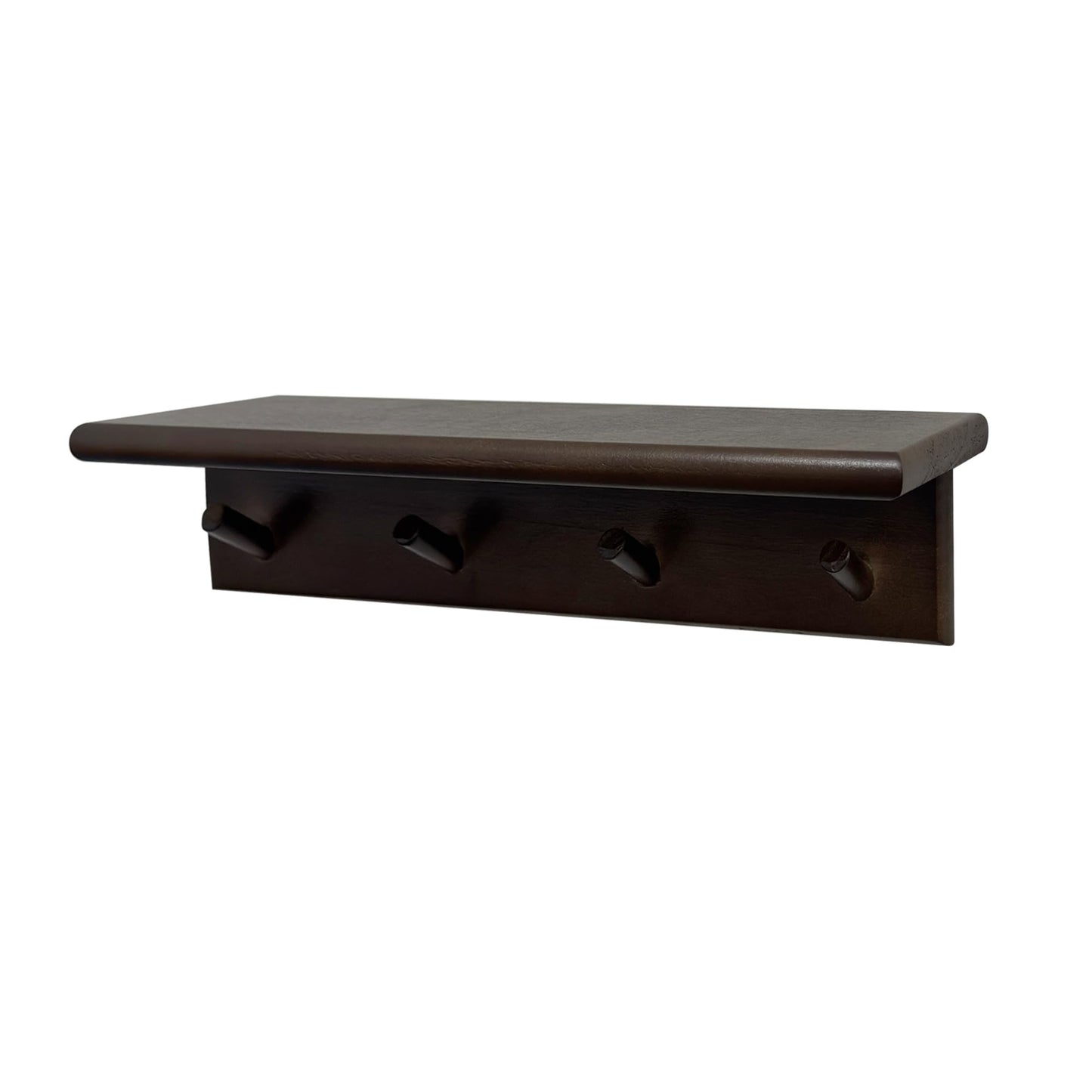 Musanpou Wall Mounted Coat Rack with Shelf, Walnut Color，hat Rack for wall