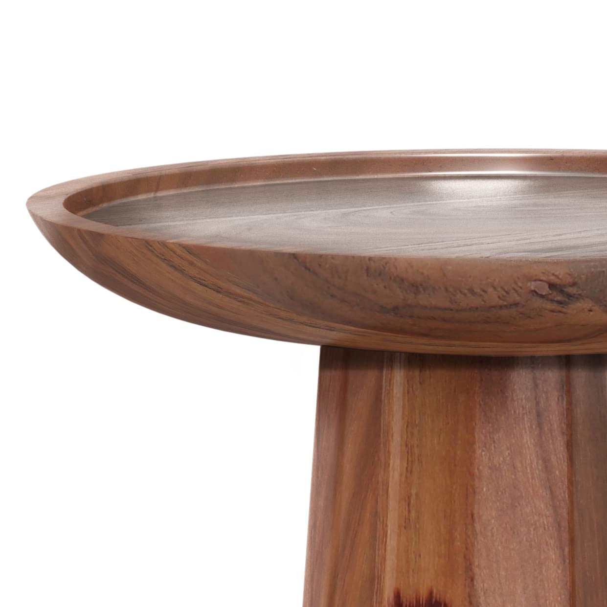 SIMPLIHOME Dayton End Table - 13 inch Wide Solid Acacia Wood Round Accent Table in Light Cognac, Handcrafted Contemporary Nightstand or Lamp Stand for Living Room with Textured Finish, Assembled
