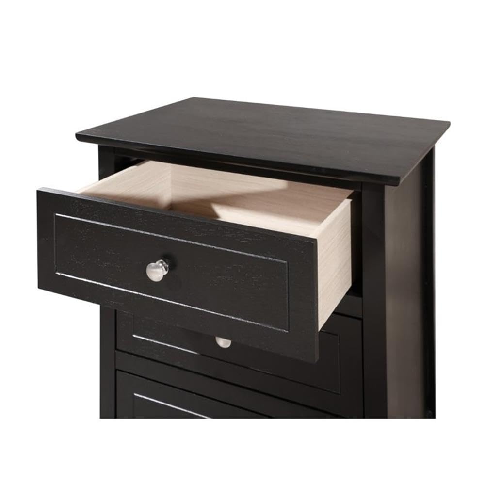 Glory Furniture Daniel 3 Drawer Nightstand in Black