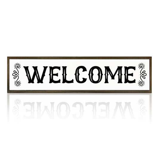 Welcome Wood Sign, Farmhouse Front Door Porch Decor, Welcome Decoration for Home Cafe Shop Indoor Outdoor, New House Decors, Farmhouse Wooden Block Signs 17.8x4x1.2 inches 18