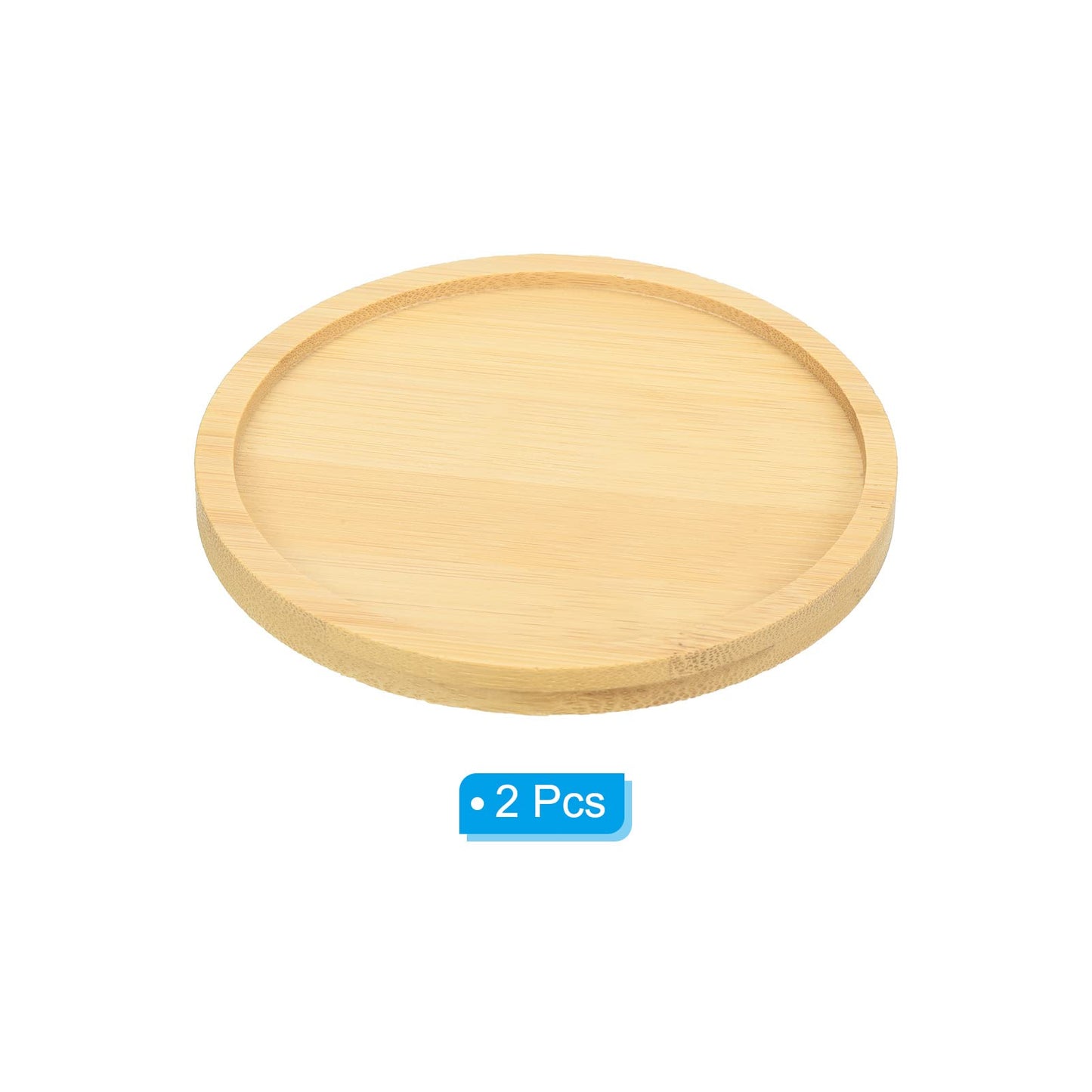 PATIKIL Plant Pot Saucer 4.3 Inch OD, 2 Pack Bamboo Round Flower Drip Tray for Home Indoor