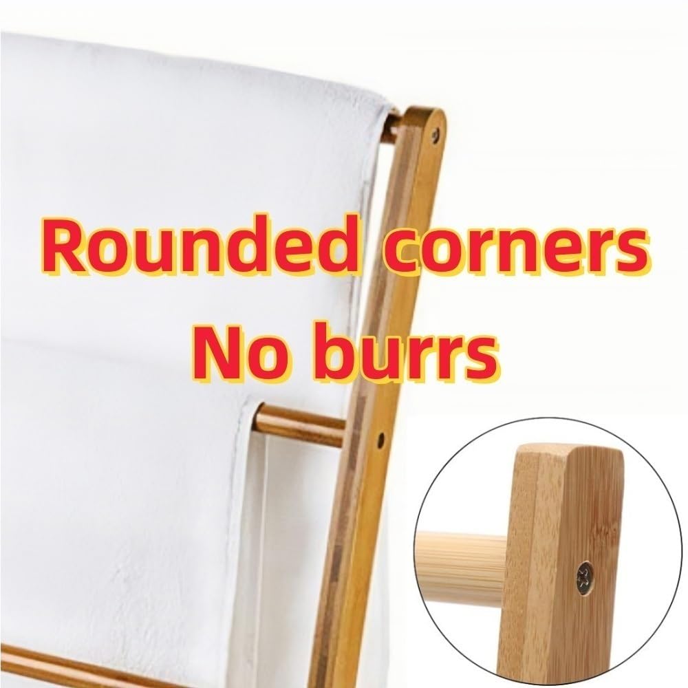 3-Layer Towel Ladder, Freestanding Towel Hanging, Wooden Ladder Shelf, Modern Towel Rack for Living Room, Bedroom, Bathroom