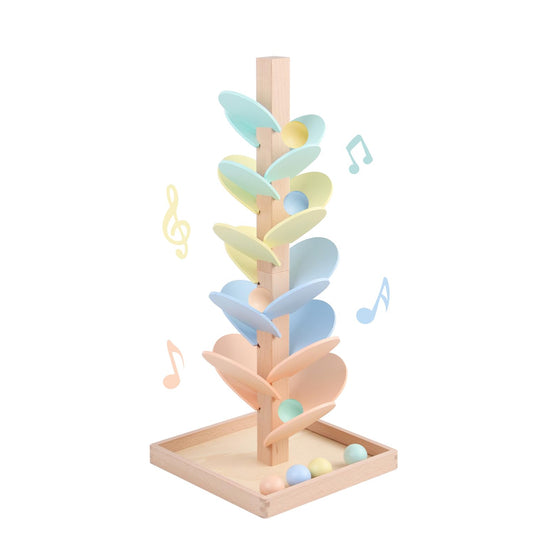Marble Run Wooden Ball Drop Toys for 3-5 4-8 Wood Montessori Toys Music Tree for Toddlers Musical Game Learning Color Sorting Sensory Toys for Boys Girls 8-12 Gift (Height: 19.9in) (1.1in Balls)