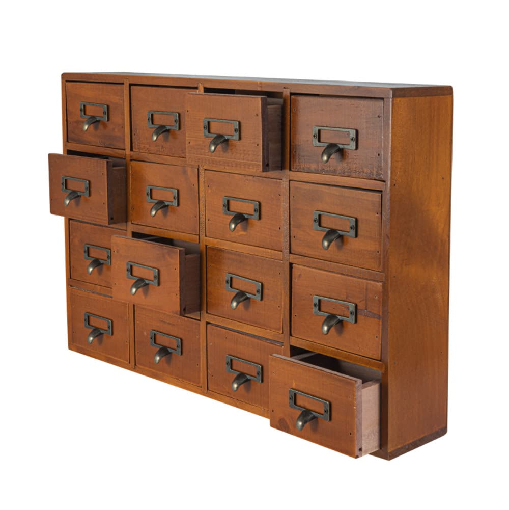 PACKGILO Apothecary Drawers Apothecary Cabinet with Drawers, Brown
