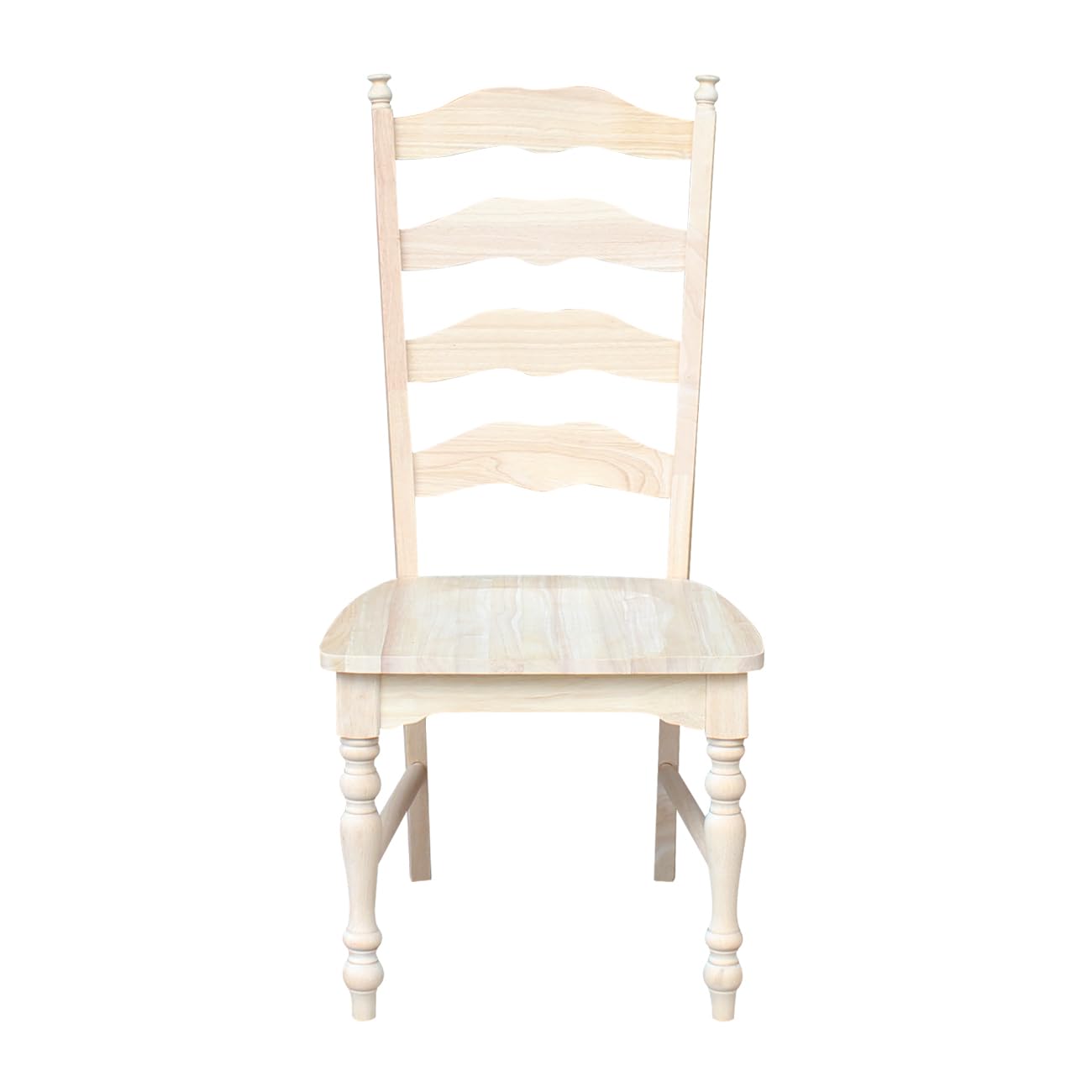 International Concepts Maine Ladderback Chairs, Solid Parawood, Unfinished (Set of 2)