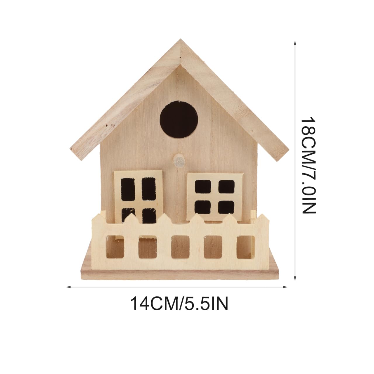 Toddmomy Wooden Bird House Outdoor Small Bird Nest Hanging Feeder Home Garden Decoration 7.08X5.51X5.11 Inch Natural Wood