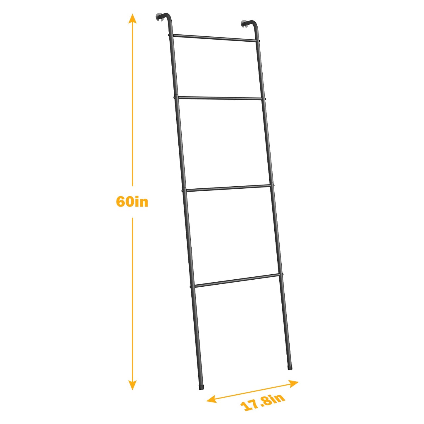 ABQ Blanket Ladder Outdoor Towel Rack for Pool, Decorative Metal Holder for The Living Room Bathroom, Black