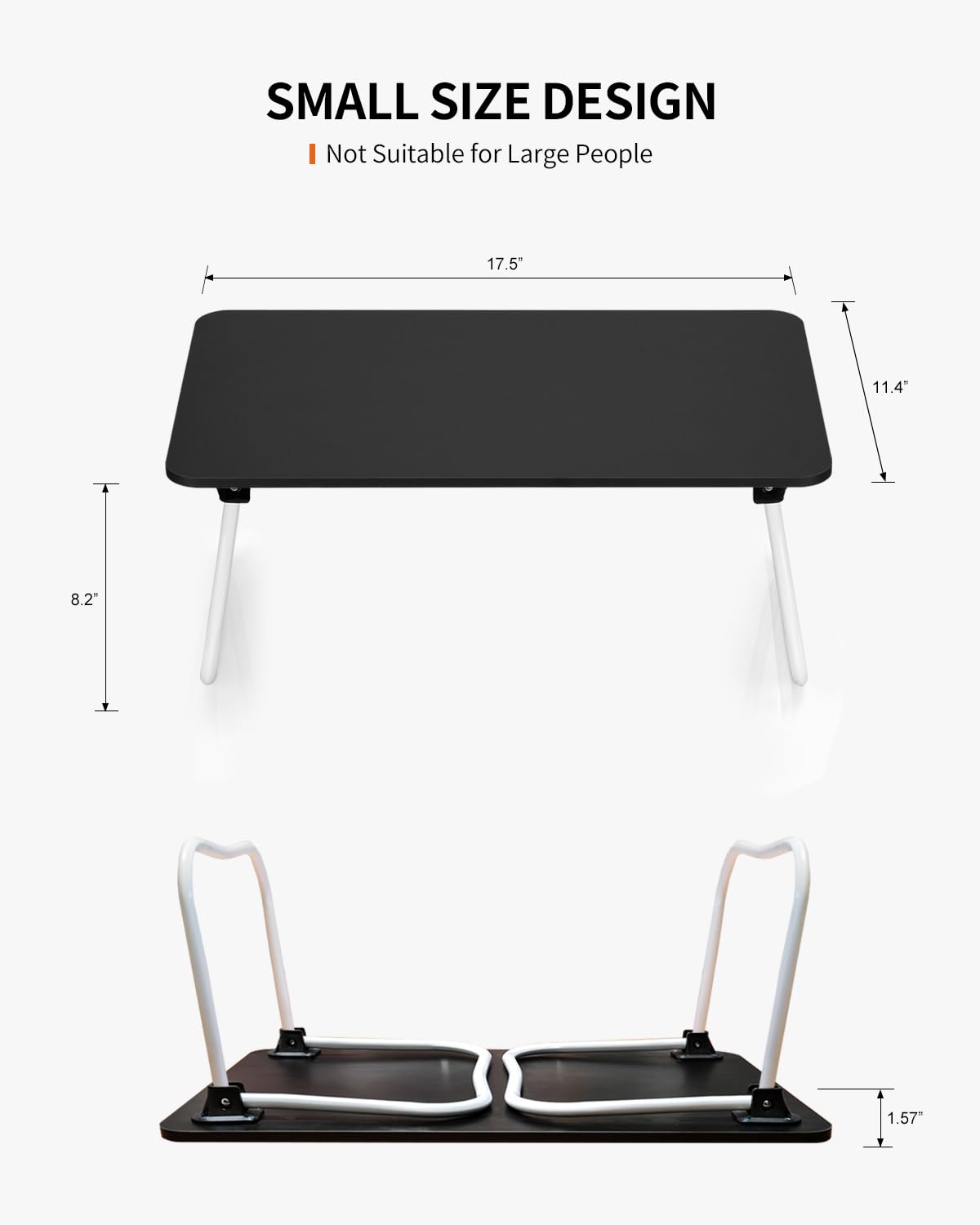 FISYOD Foldable Lap Desk, Laptop Bed Desk, Portable Bed Table, Laptop Stand for Bed & Couch, Lightweight & Mini - Black