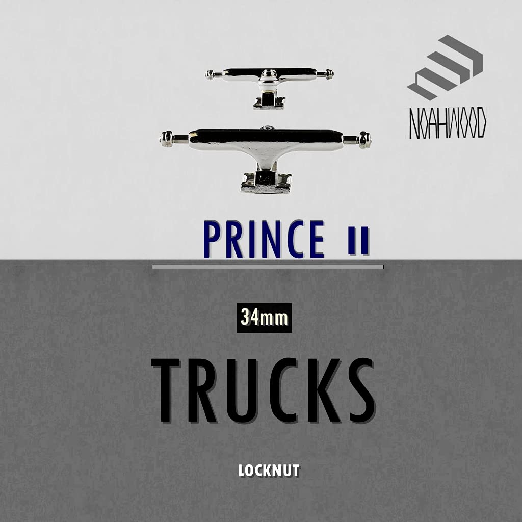 Noahwood Wooden Fingerboard Complete (Noah Team Deck 34mm, Prince ii Trucks 34mm Silvery +noahwood White Crown Wheels ii) (Happy Birthday I)