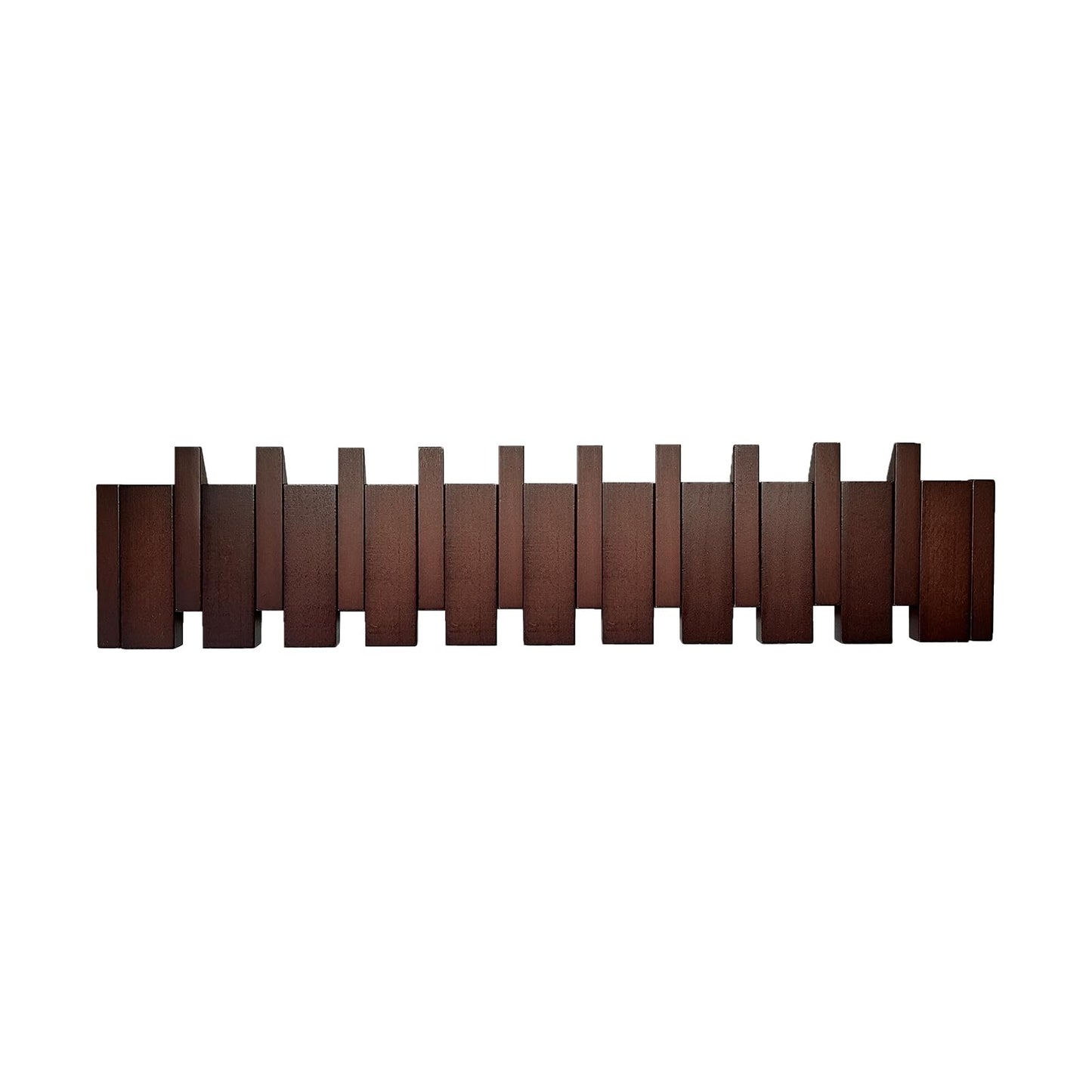 Piano Coat Rack 10-Hooks Wooden Wall Hooks Entryway Hanger Piano Key Coat Rack Wall Mount Wood Wall Hooks for Hanging Towel Hat Clothes Dog Leashes Heavy Duty Wall Mounted Wooden Coat Rack Flip Down