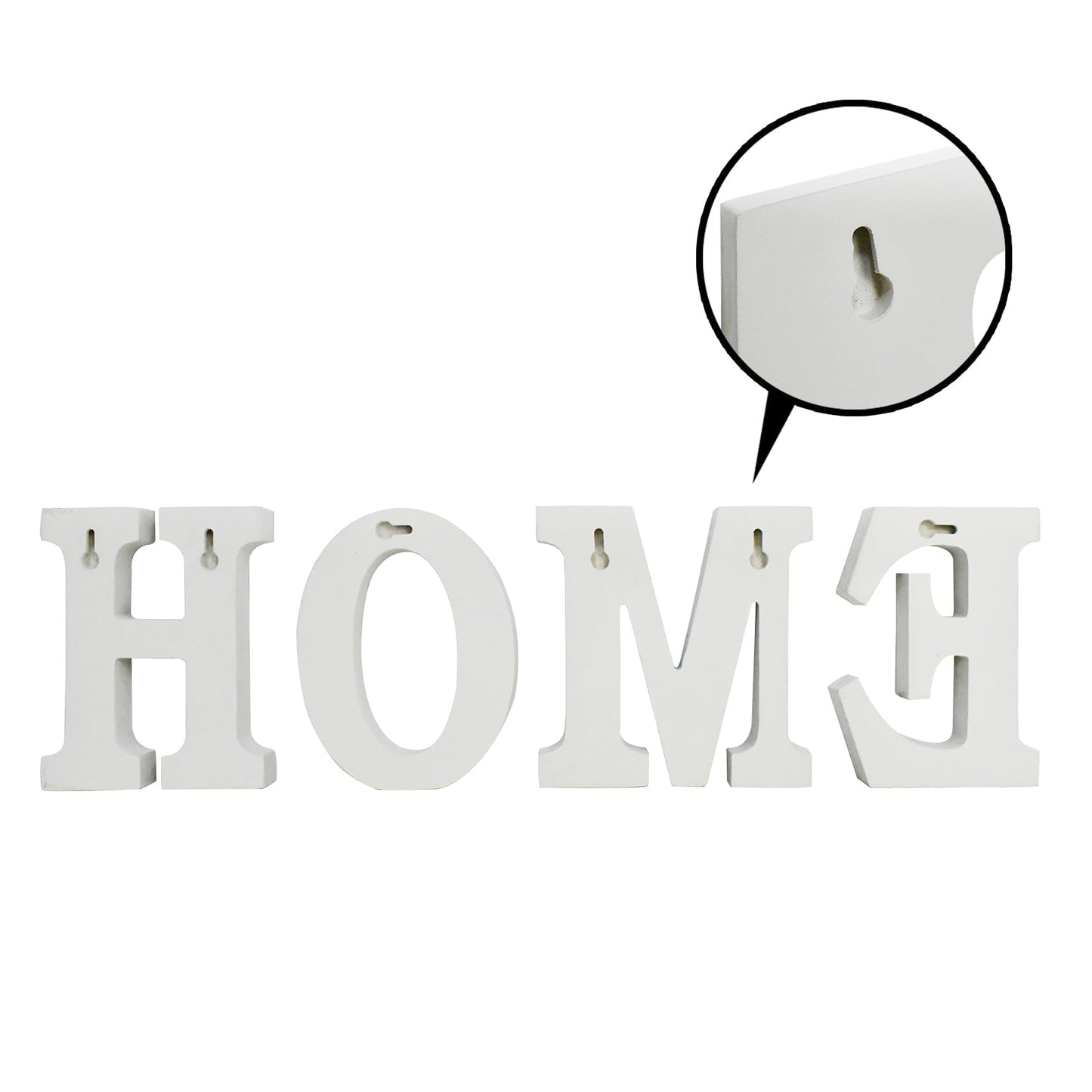 Wood Home Sign Rustic Frestanding Letters Wall Art Decorative Block for Living Room Kitchen Entryway - Hanging Wooden Cutout Word Sign Framhouse Décor (6")