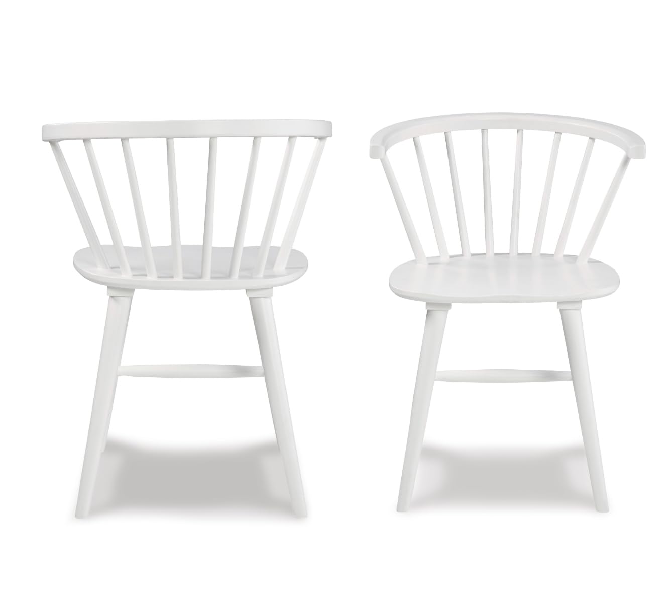 Roundhill Furniture Alwynn Contemporary Wooden Spindle Back Dining Chairs, Set of 2, White