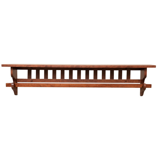 RRD Mounted Mission Style Quilt Rack with Shelf - Amish Made Quilt Hanger for Wall Hangings with Display Shelf - Rustic Quilt Wall Tapestry Rug Hangers Cherry Wood, Washington Cherry Stain 36"