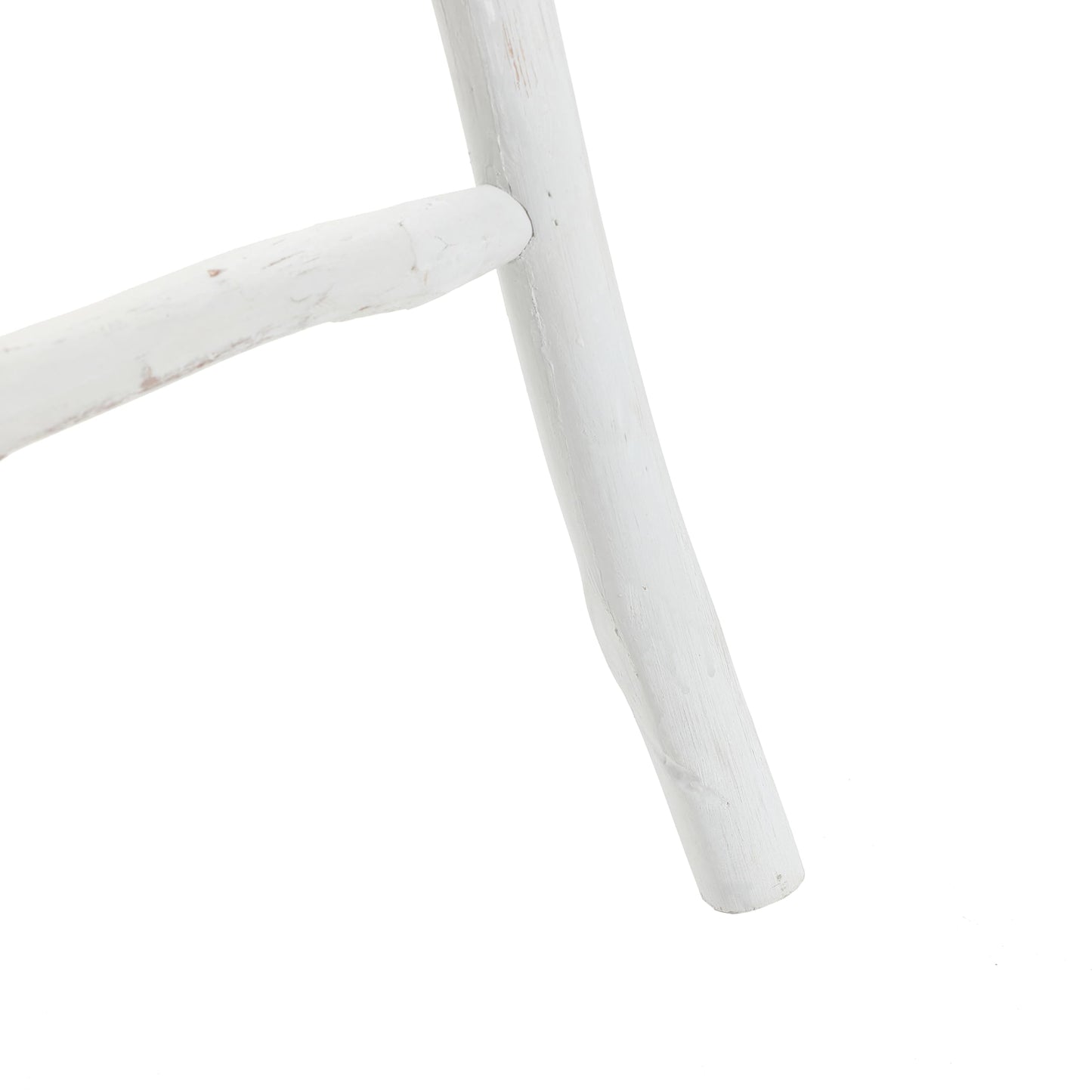 LuxenHome Rustic Blanket Ladder, 59'' White Solid Wood 5-Rung Blanket Ladder, Boho Furniture for Living Room, Bathroom Towel Rack Home Decor Accessories, Towel Stand