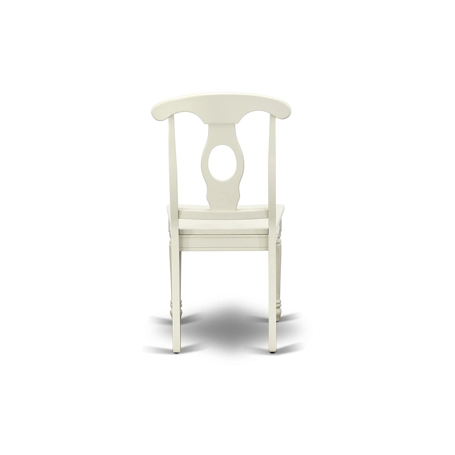 East West Furniture KEC-LWH-W Kenley Dinette Chairs - Napoleon Back Solid Wood Seat Kitchen Chairs, Set of 2, Linen White