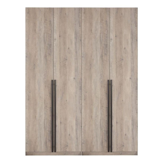 Manhattan Comfort Lee Modern Freestanding Closet 1.0 | Space-Saving Design with 6 Shelves, 4 Drawers & 2 Large Storage Areas | No Tool Assembly Storage Cabinet, 2 Piece Set, Grey