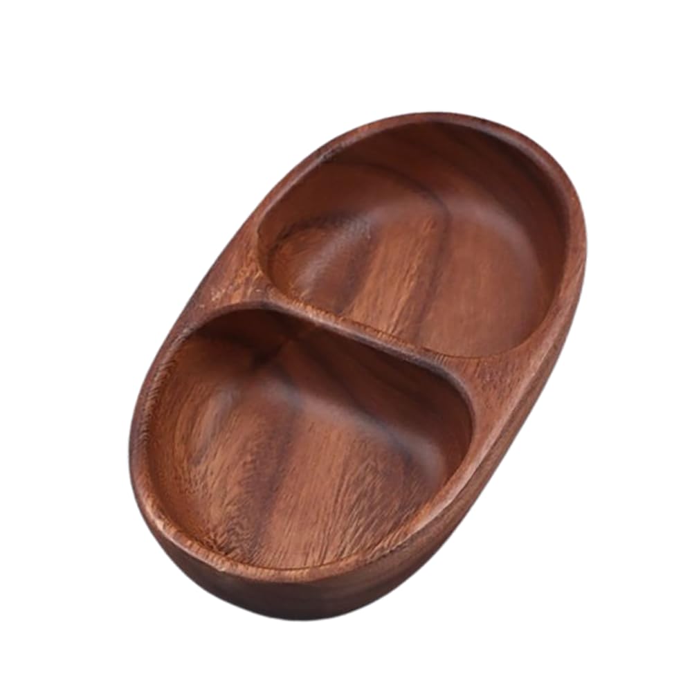 zaoalife Wooden Divided Salad Bowl, Modern Fruit & Snack Bowl, 21cm*12.5cm*4.5cm