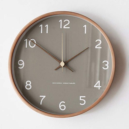 feb.7 Wall Clock, Modern Natural Wood Clock, Minimalist Design, Decorative(Grey, 12'')