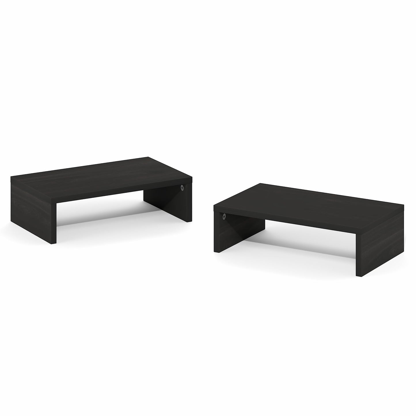Furinno CLASSIC Monitor Stand Riser Set of 2, 15.7" Wide Dual Monitor Riser, Stackable Separable Laptop Stand for Desk, Desktop Organizers and Accessories, for Office Supplier, Espresso