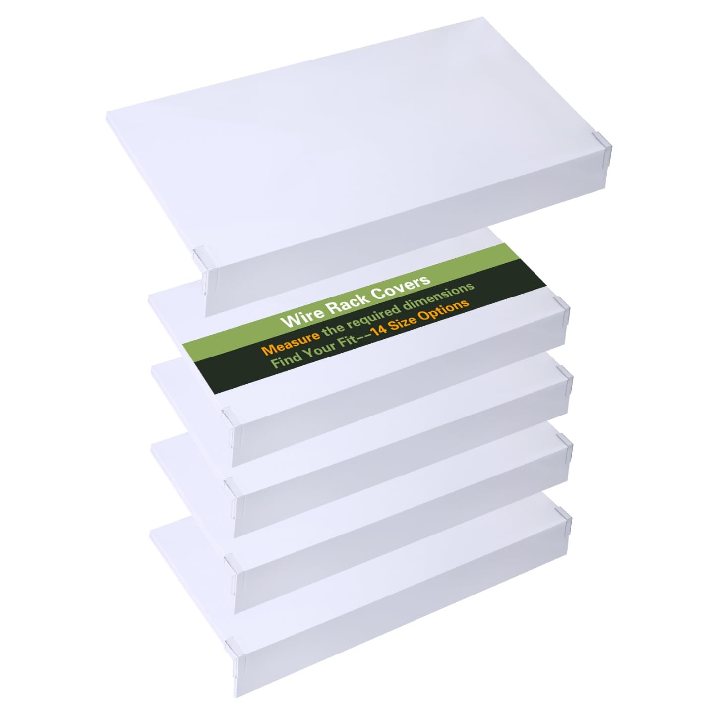 Supiezent Wire Shelf Covers for Pantry,Closet,Wire Rack Covers for Shelves,Pantry,Shelf Covers for Wire Shelving,(5 Pcs) (White, 40 * 12inch)