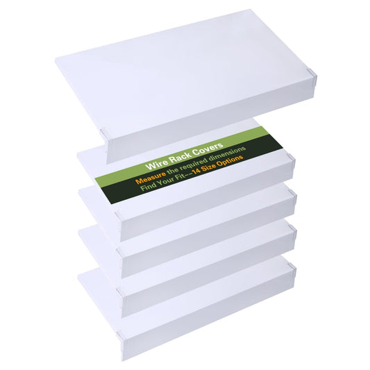 Supiezent Wire Shelf Covers for Pantry,Closet,Wire Rack Covers for Shelves,Pantry,Shelf Covers for Wire Shelving,(5 Pcs) (White, 40 * 12inch)