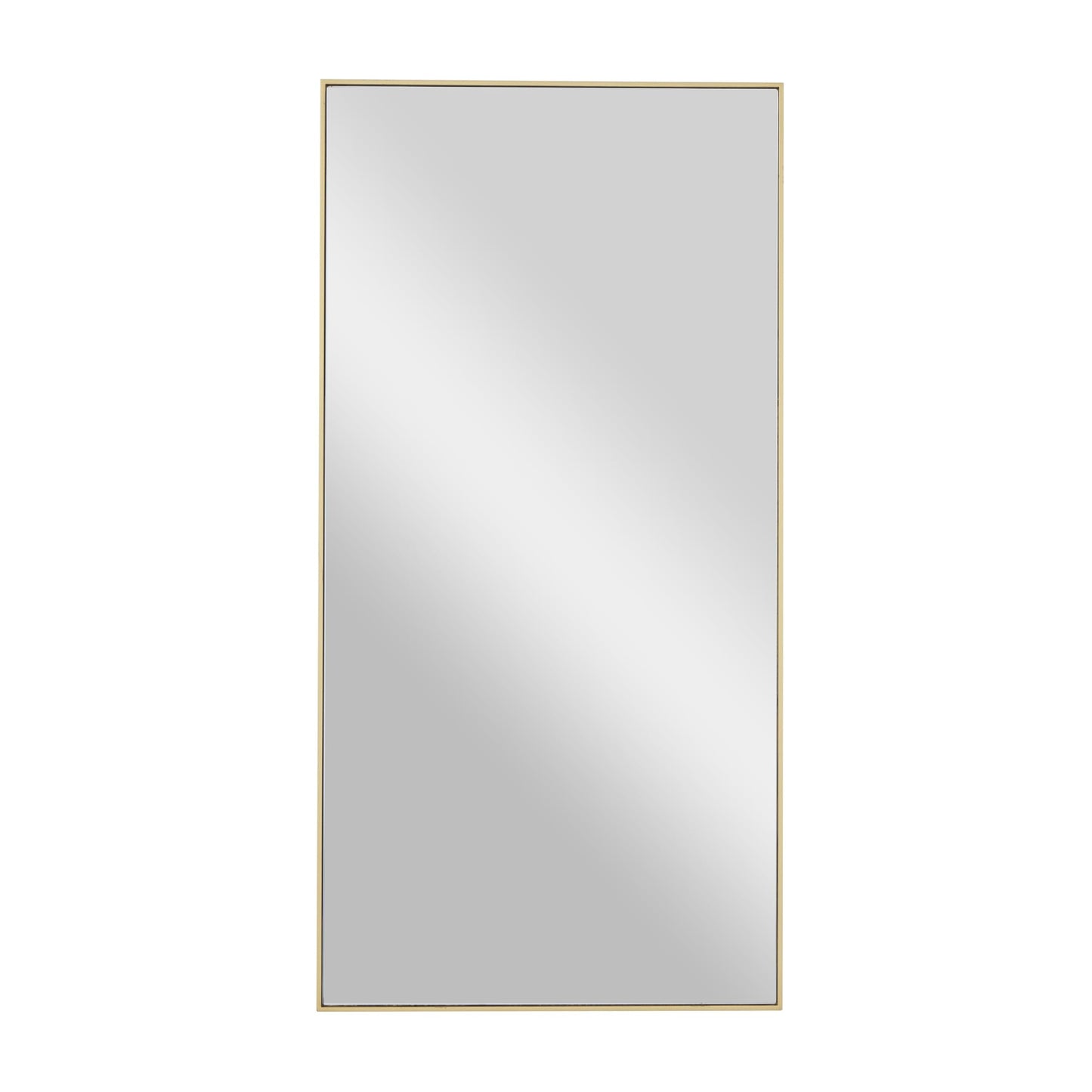 Deco 79 Wooden Room Wall Mirror Entryway Mirror with Thin Frame, Wall Mounted Mirror 18" x 1" x 36", Gold