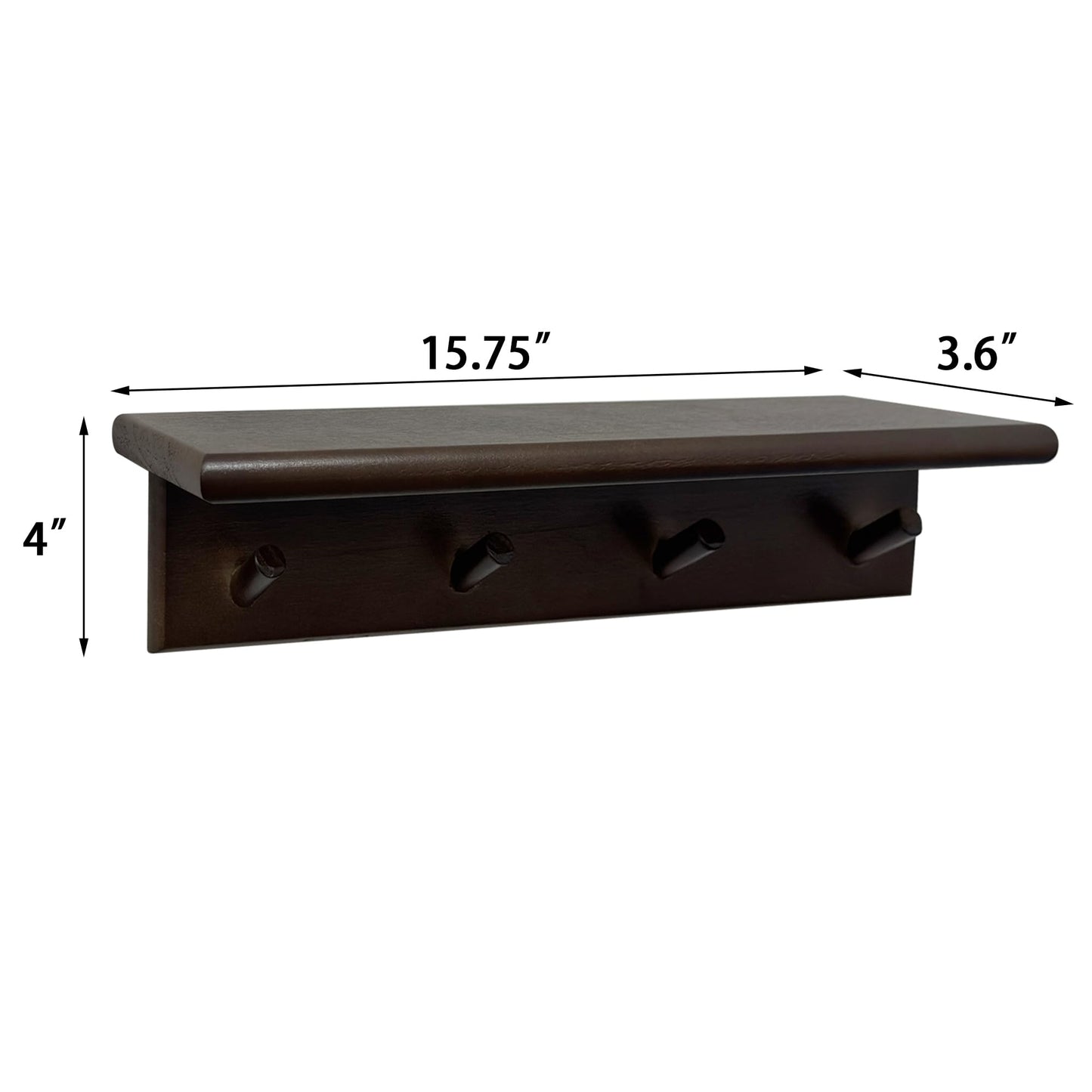 Musanpou Wall Mounted Coat Rack with Shelf, Walnut Color，hat Rack for wall