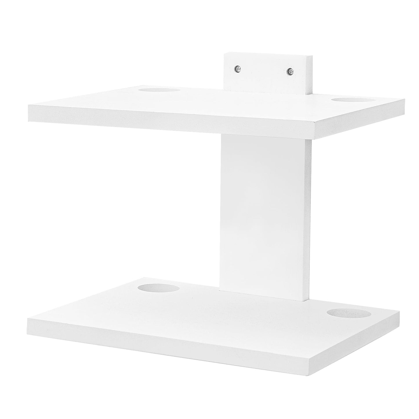 NIUBEST Floating Projector Wall Mount TV Shelf,Wooden Wall Mounted Under TV Floating Shelf for Projector, PS5, DVD Player,Game Console, Cable Box,2Tiers（White）