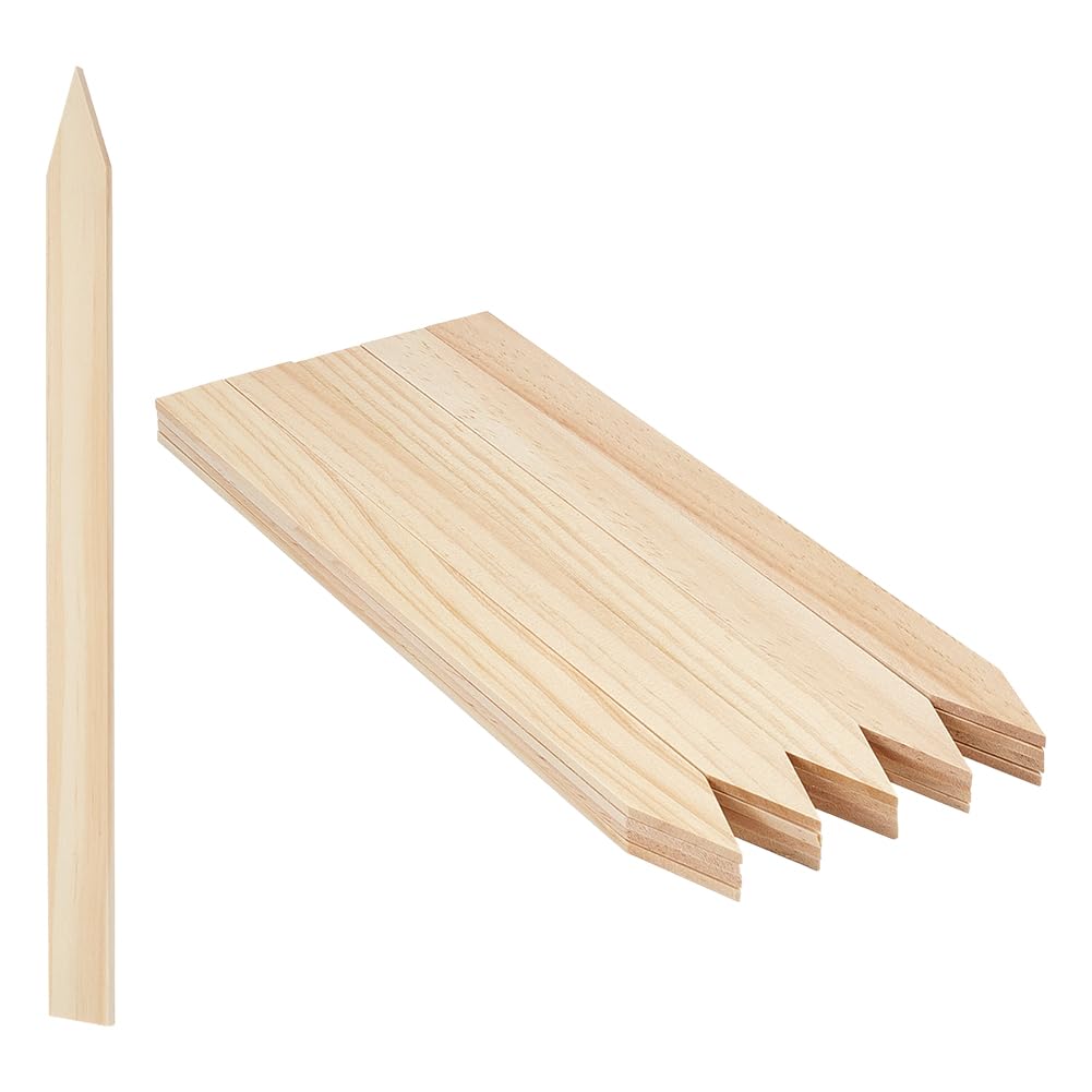 PH PandaHall 20pcs Wooden Garden Stakes 11.8inch Grade and Survey Stakes Wooden Garden and Sign Post Stake for Construction, Gardening, Surveying, Plant Support, Farm Boundaries, Silt Fence