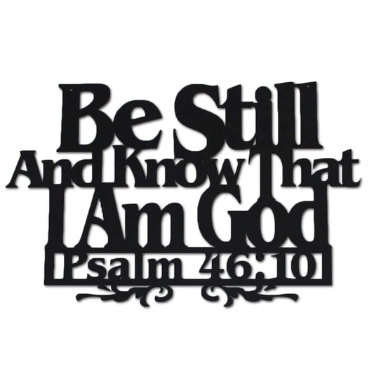 Inspirational Word Art, Christian Faith Biblical Verse Wall Sign, Hand-Made Wooden Decoration Plaque for Home, Office, Church – Real Wood – Made in the USA – 17 x 11 inches (Be Still)