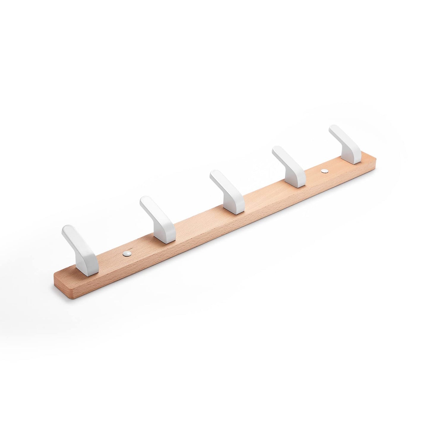 SARIHOSY] Wall Mounted Coat Rack,Multi Hook Hangers,Entryway Hanging Coat Rack,Metal Wood Coat Rail with 5 Hooks,Beech Wood,Zinc Alloy,Bedroom,Bathroom,Foyer,Living Room,Metal Household Items