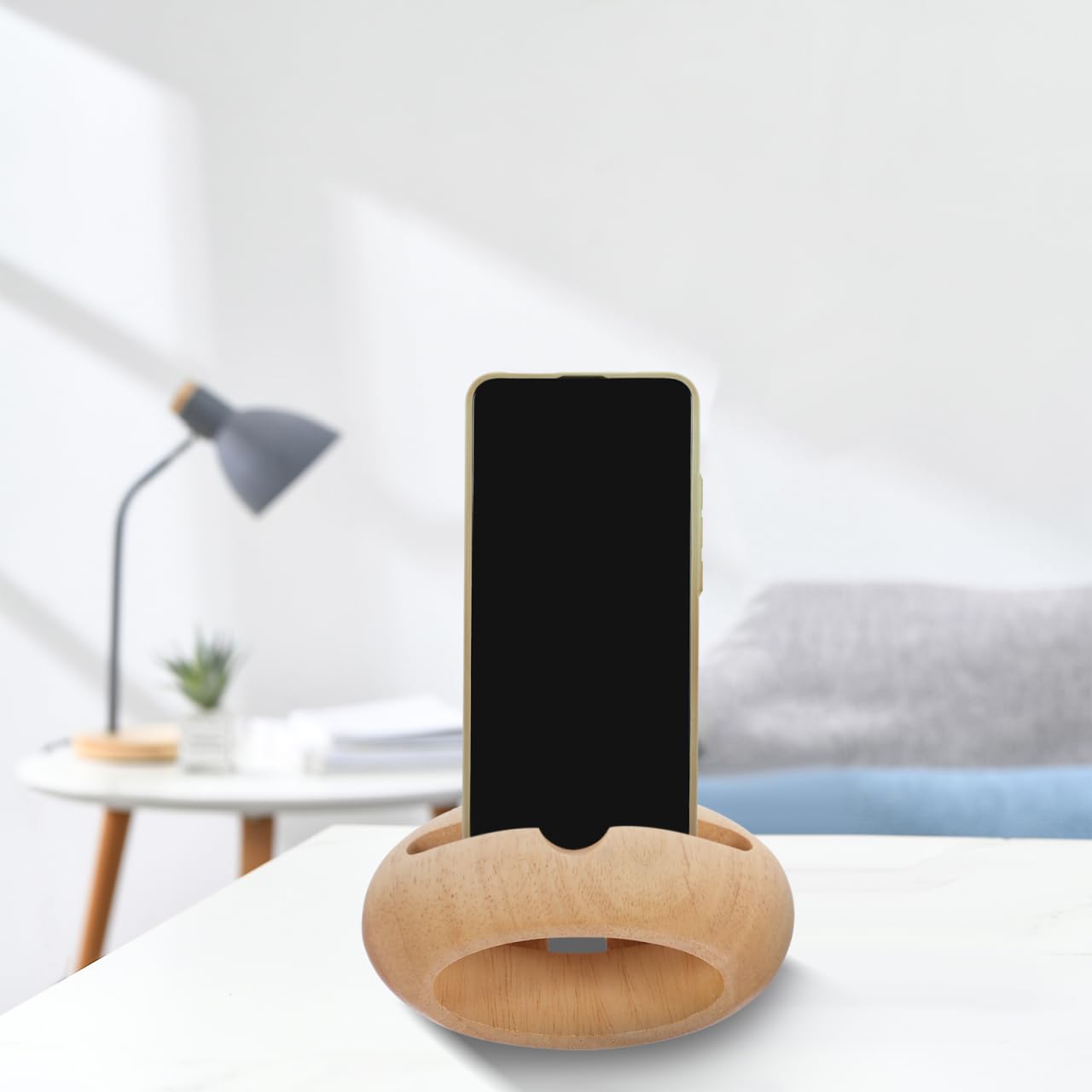 IMIKEYA Sound Amplifying Phone Stand Wooden Cellphone Holder Smartphone Stand Deep Sound Desktop Smartphone Bracket Echo Resonance Principle
