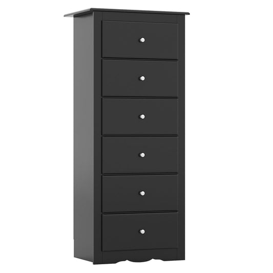 Giantex 6-Drawer Dresser for Bedroom, Wooden Chest of Drawers w/Metal Handles & Large Capacity, 16" D x 23.5" W x 53.5" H Clothes Organizer, Modern Tall Dresser for Bedroom, Entryway, Living Room