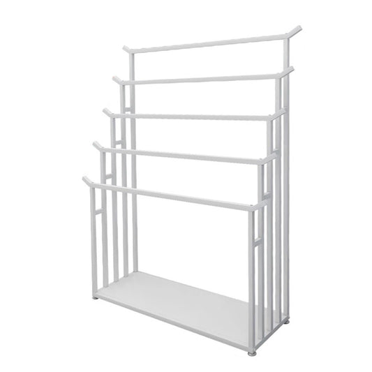 5-Layer Blanket Ladder Shelf Freestanding, Heavy Duty Quilt Towel Scarf Display Holder Rack for Clothing Store, Boutiques and Supermarket, Space Saving Pant Hanger ( Color : White , Size : 80x40x150cm